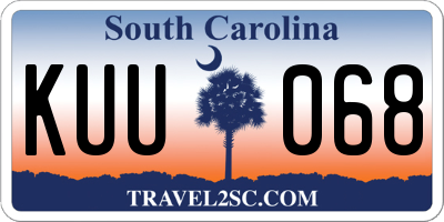 SC license plate KUU068