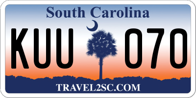 SC license plate KUU070