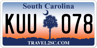 SC license plate KUU078