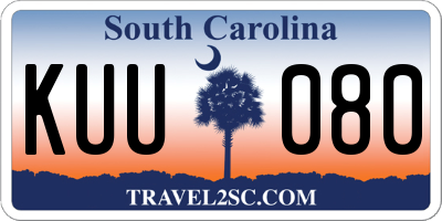 SC license plate KUU080