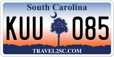 SC license plate KUU085