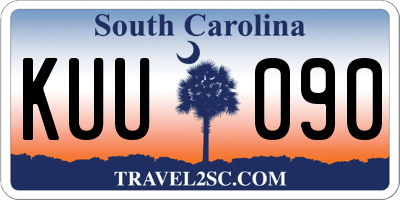 SC license plate KUU090