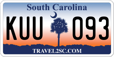 SC license plate KUU093