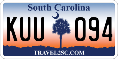 SC license plate KUU094
