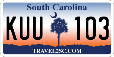 SC license plate KUU103