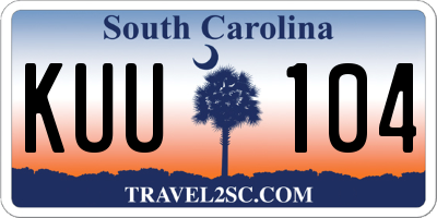 SC license plate KUU104