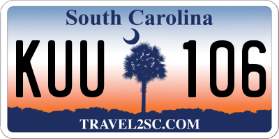 SC license plate KUU106
