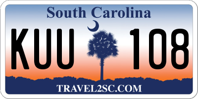 SC license plate KUU108