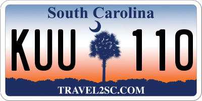 SC license plate KUU110