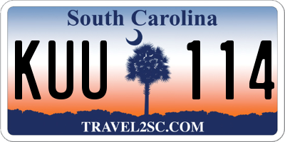 SC license plate KUU114