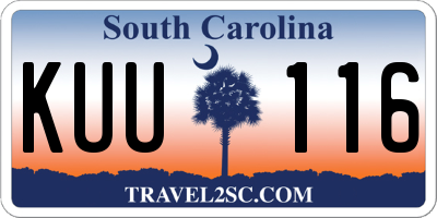 SC license plate KUU116