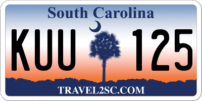 SC license plate KUU125