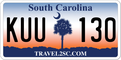 SC license plate KUU130