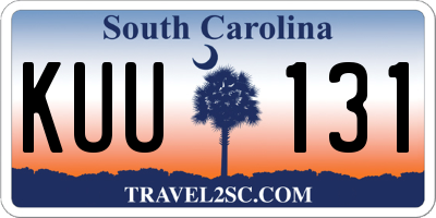 SC license plate KUU131