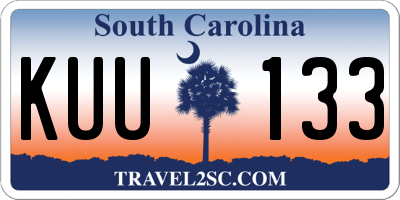 SC license plate KUU133