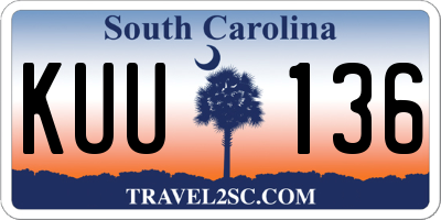SC license plate KUU136
