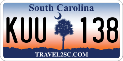 SC license plate KUU138