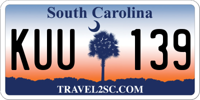 SC license plate KUU139