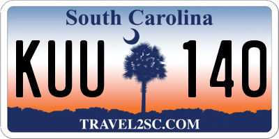 SC license plate KUU140