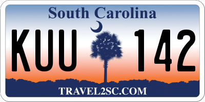SC license plate KUU142