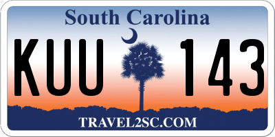 SC license plate KUU143