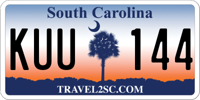 SC license plate KUU144