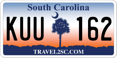 SC license plate KUU162