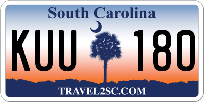 SC license plate KUU180