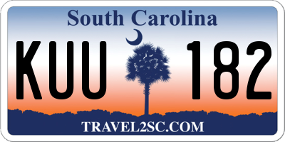 SC license plate KUU182