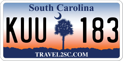 SC license plate KUU183