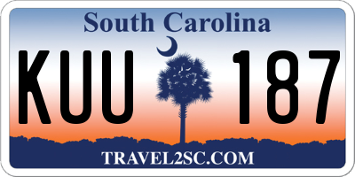 SC license plate KUU187