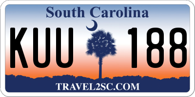 SC license plate KUU188