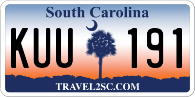 SC license plate KUU191