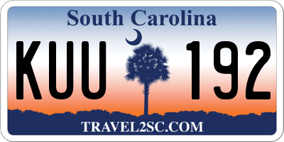 SC license plate KUU192