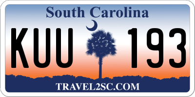 SC license plate KUU193