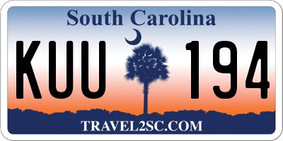 SC license plate KUU194