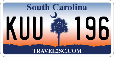 SC license plate KUU196