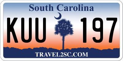 SC license plate KUU197