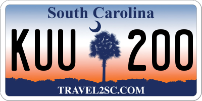 SC license plate KUU200