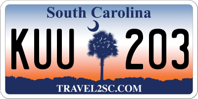 SC license plate KUU203