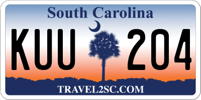 SC license plate KUU204