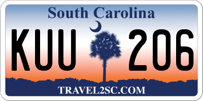 SC license plate KUU206