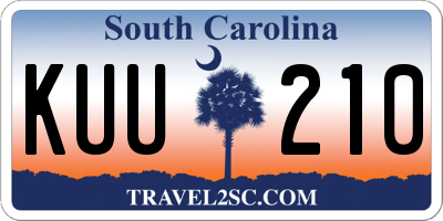 SC license plate KUU210