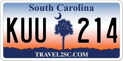 SC license plate KUU214