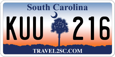SC license plate KUU216