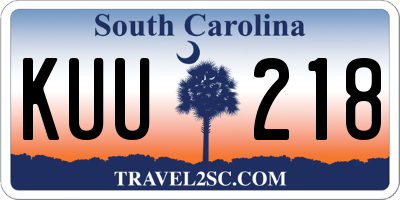 SC license plate KUU218