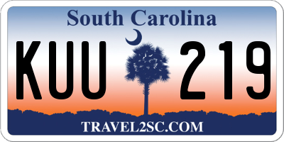 SC license plate KUU219