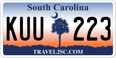 SC license plate KUU223