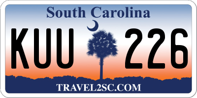 SC license plate KUU226