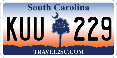 SC license plate KUU229